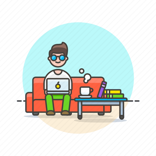 Environment, home, relax, work, coffee, man, office icon - Download on Iconfinder