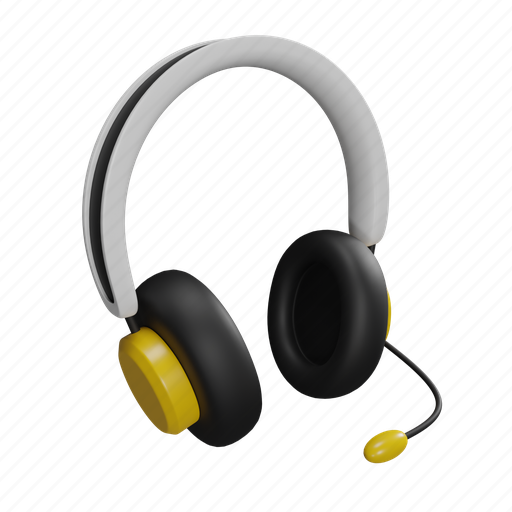 Headphone, music, sound, audio, player 3D illustration - Download on Iconfinder