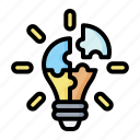 bulb, light, marketing, puzzle, solution