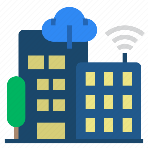 Buildings, modern, intelligent city, smart city, technologies disruption icon - Download on Iconfinder