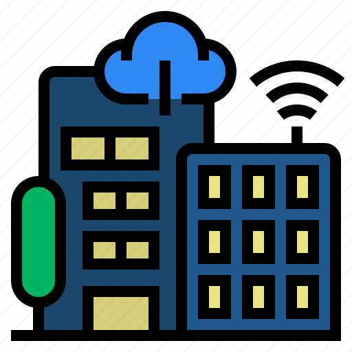 Buildings, modern, intelligent city, smart city, technology disruption icon - Download on Iconfinder