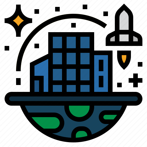 City, colony, future, space, space colonization, technology disruption icon - Download on Iconfinder
