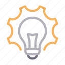 bulb, creative, gear, idea, innovation