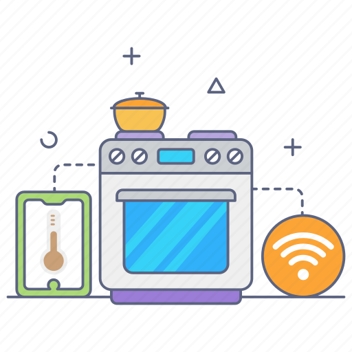 Smart stove, smart cooking range, smart burner, wifi cooking range, home appliance icon - Download on Iconfinder