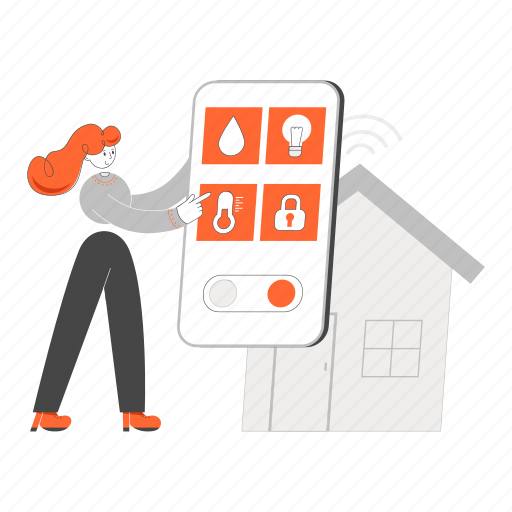 Smart, home, technology, mobile, control, smart home, app illustration - Download on Iconfinder