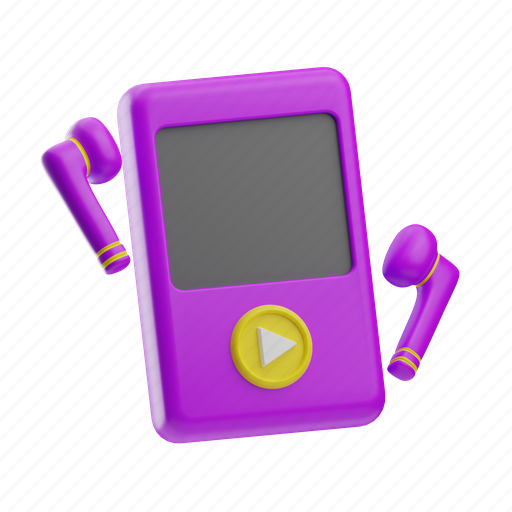 Technology, music, mp3, young, player, happy, person 3D illustration - Download on Iconfinder