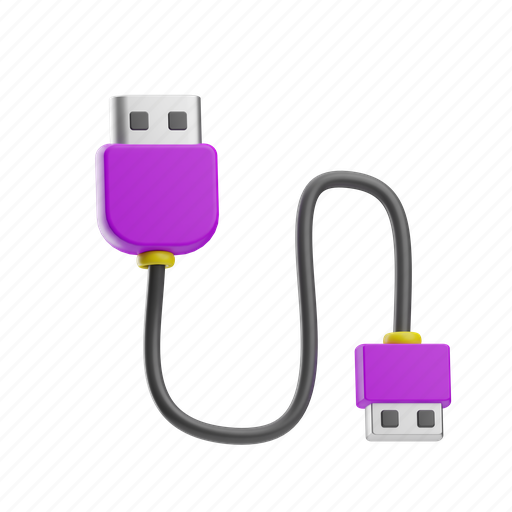Computer, technology, cable, usb, device, plug, connector 3D illustration - Download on Iconfinder