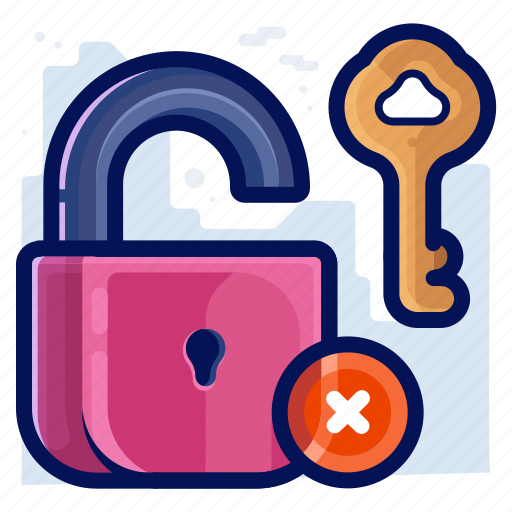 Cancel, delete, key, lock, privacy, security, unlock icon - Download on Iconfinder