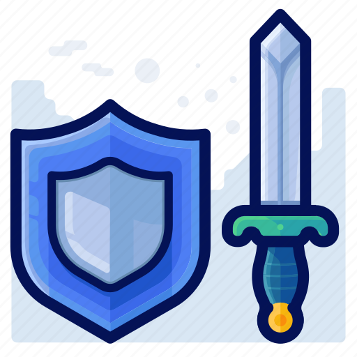 Protection, security, shield, sword icon - Download on Iconfinder