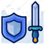 protection, security, shield, sword 