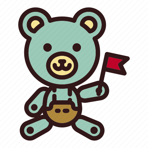 Animal, bear, doll, flag, national, teddy, toy icon - Download on Iconfinder