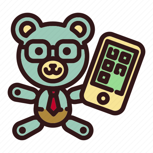 Bear, business, businessman, smartphone, teddy, toy, trade icon - Download on Iconfinder
