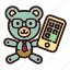 bear, business, businessman, smartphone, teddy, toy, trade 
