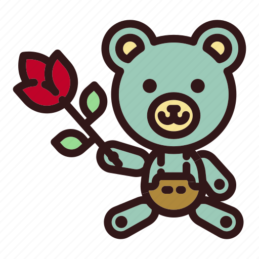 Bear, flower, love, teddy, toy, valentine icon - Download on Iconfinder