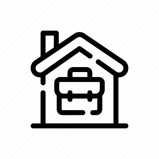 Work, from, home, telecommuting, freelance, house, suitcase icon - Download on Iconfinder