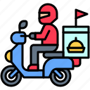 delivery, job, motorcycle, rider, service, telecommuting