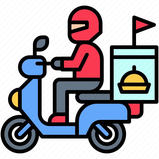 Delivery, job, motorcycle, rider, service, telecommuting icon - Download on Iconfinder