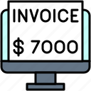 bill, invoice, online, payment, receipt, shopping, telecommuting