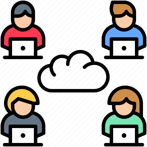 Cloud, internet, network, team, telecommuting, work from home icon - Download on Iconfinder