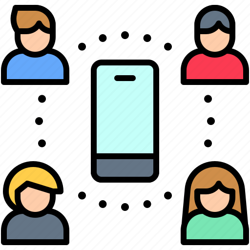 Communication, conference, connection, mobile, network, smartphone, telecommuting icon - Download on Iconfinder