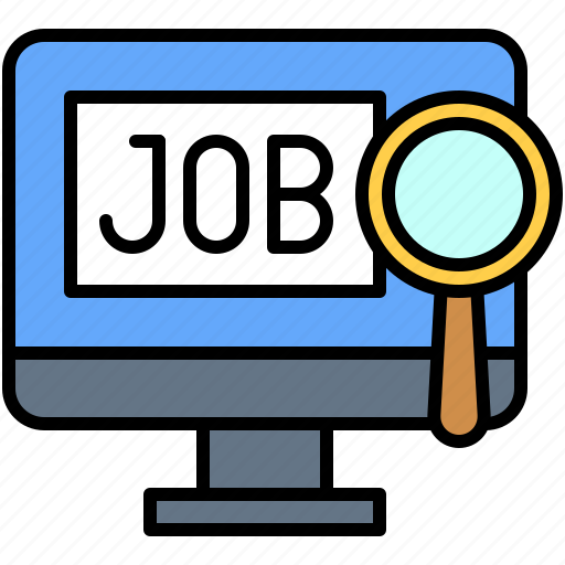 Job, job finding, monitor, network, telecommuting icon - Download on Iconfinder