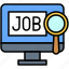 job, job finding, monitor, network, telecommuting 