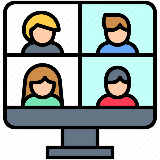 Communication, computer, conference, telecommuting, video, video call icon - Download on Iconfinder