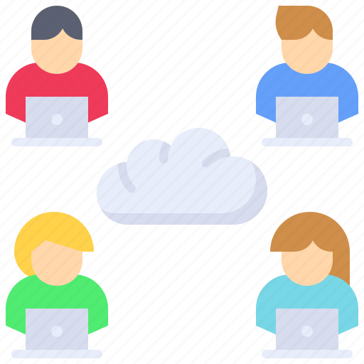 Cloud, internet, network, team, telecommuting, work from home icon - Download on Iconfinder