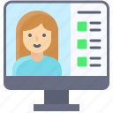 chat, computer, profile, telecommuting, video call
