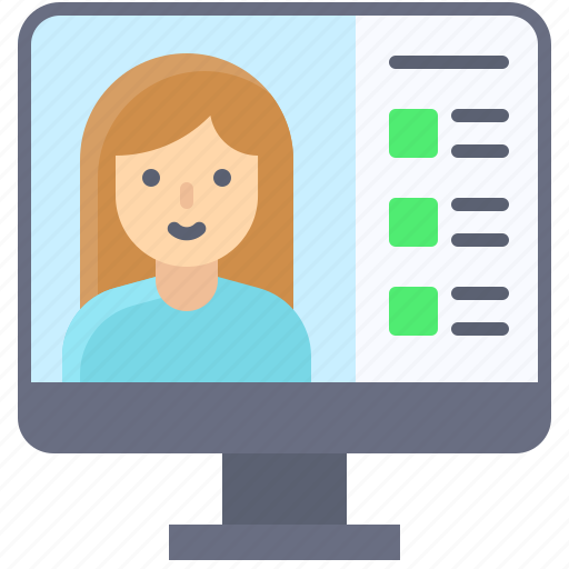 Chat, computer, profile, telecommuting, video call icon - Download on Iconfinder