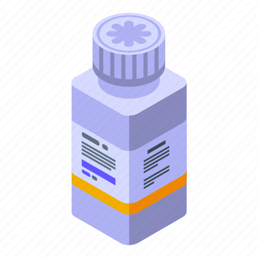 Bottle, drugs, isometric icon - Download on Iconfinder