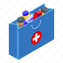 first, aid, kit, isometric