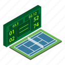 tennistournament, isometric, blue, tenniscourt, digital