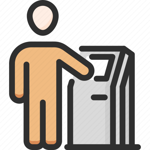 Atm, bank, cash, man, out, pay, terminal icon - Download on Iconfinder