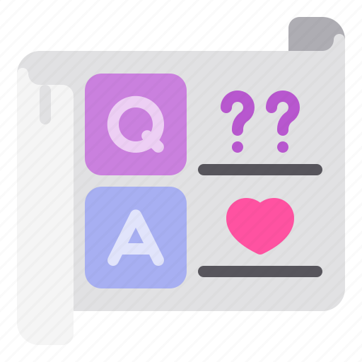 Answer, document, love, question, show icon - Download on Iconfinder