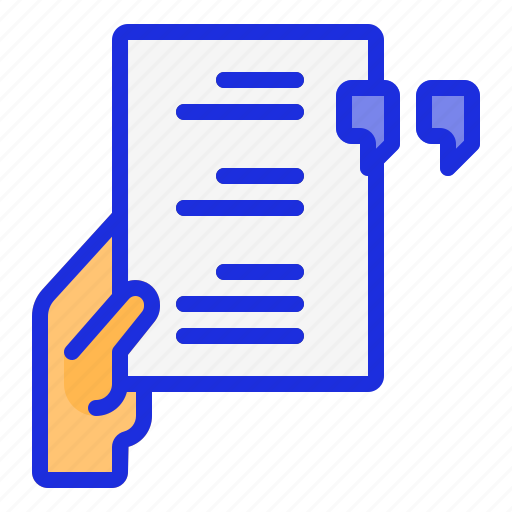 Document, hand, paper, review, testimonial icon - Download on Iconfinder