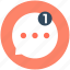 chat bubble, chat room, new message, one message, speech bubble 
