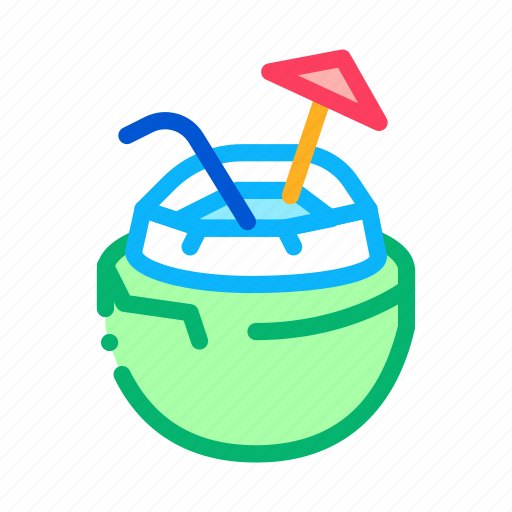 Cocktail, coconut, drink, exotic, fresh, tropical, tube icon - Download on Iconfinder