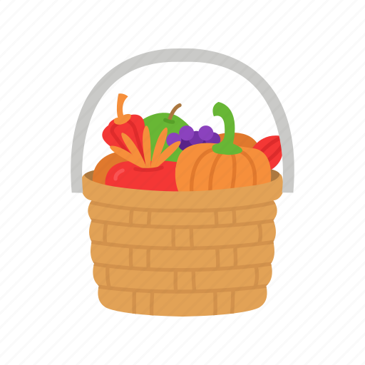 Basket, fruit basket, wicker basket, thanksgiving icon - Download on Iconfinder
