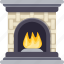 centrally heated, classical, firelamp, fireplace, vintage 