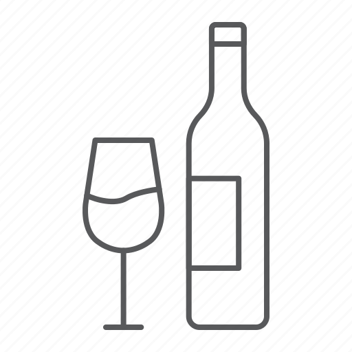 Wine, bottle, glass, alcohol, beverage, restaurant, drink icon - Download on Iconfinder