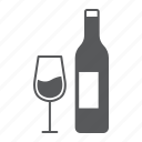 wine, bottle, glass, alcohol, beverage, restaurant, drink