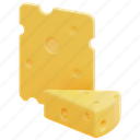 cheese, cheeses, milk, milky, healthy, food, piece, 3d 