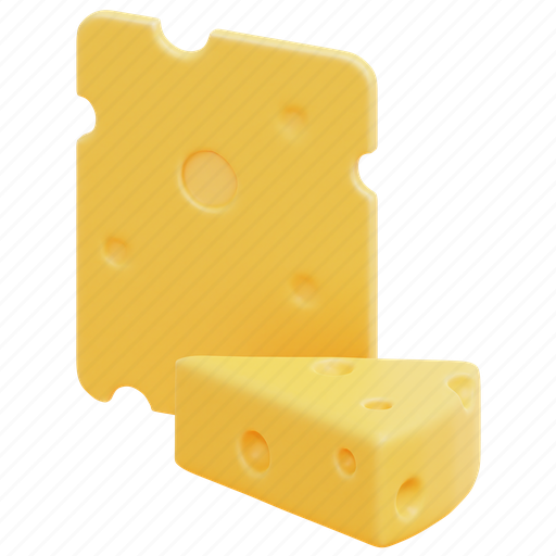 Cheese, cheeses, milk, milky, healthy, food, piece 3D illustration - Download on Iconfinder