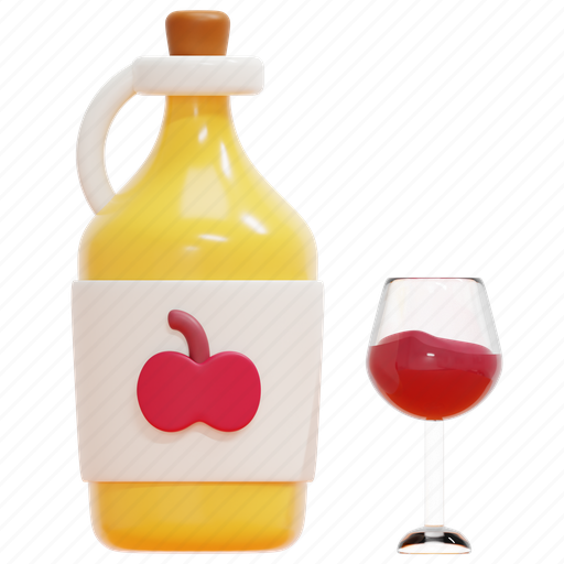 Cider, alcohol, food, alcoholic, drink, apple, juice 3D illustration - Download on Iconfinder