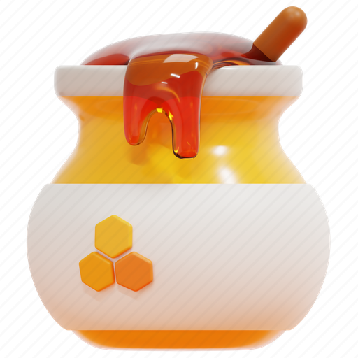 Honey, bee, honeycomb, food, organic, sweet, bees 3D illustration - Download on Iconfinder