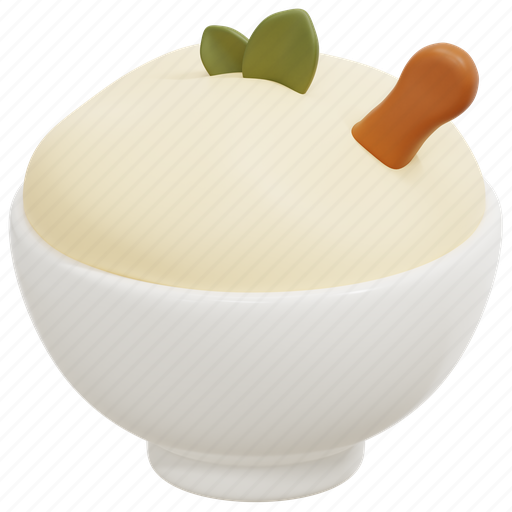 Porridge, bowl, spoon, food, breakfast, healthy, meal 3D illustration - Download on Iconfinder