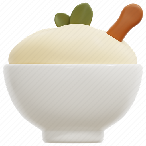 Porridge, bowl, spoon, food, healthy, breakfast, meal 3D illustration - Download on Iconfinder