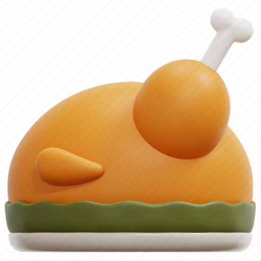 Turkey, thanksgiving, leg, food, meal, roast, chicken 3D illustration - Download on Iconfinder