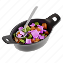 roasted, vegetables, roasted vegetables, thanksgiving, 3d icon, 3d illustration, 3d render 